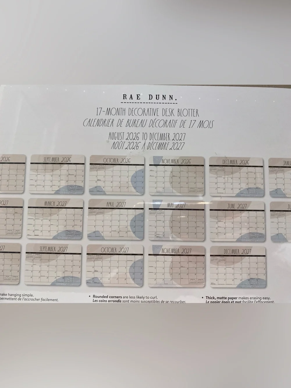 Rae Dunn ❤️2027 17-Month Desk Blotter Calendar/Planner New